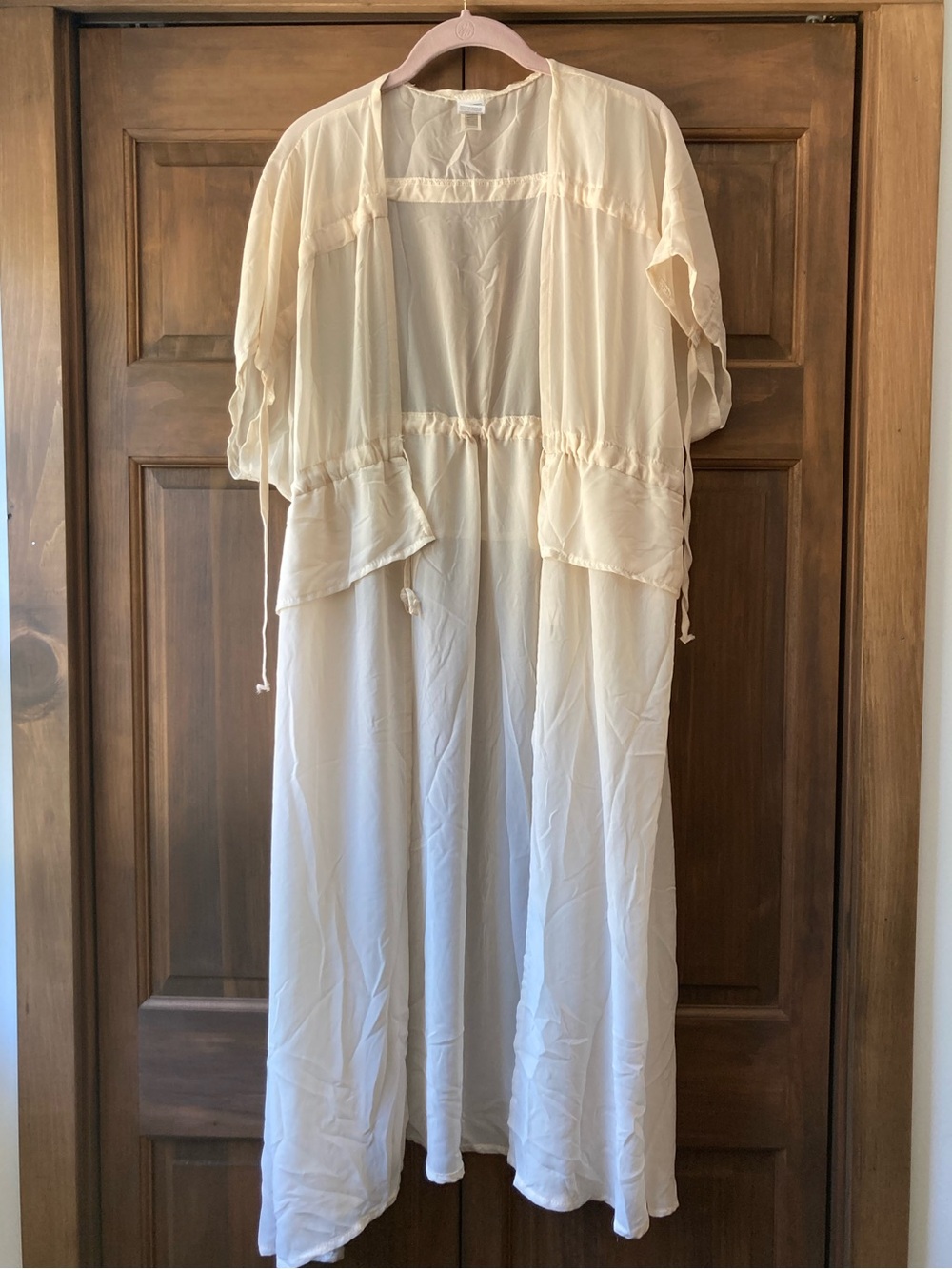 Sheer Beige Robe or Cover-up Large/XL